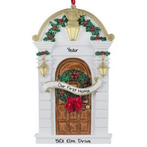 Image of First Home Christmas BROWN Front Door Ornament
