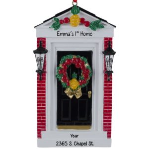 Image of My First Home BLACK Door Christmas Ornament