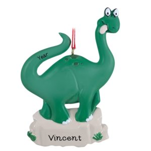 Image of DINOSAUR Ornament GREEN CURLY Tail Resin