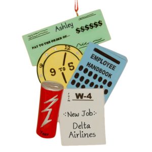 Image of New Job Paycheck & Handbook Personalized Ornament