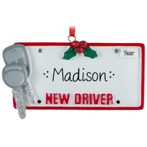 Image of Personalized New Driver's License & Keys Christmas Ornament