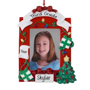 Image of Third Grade RED Picture Frame Ornament Easel Back