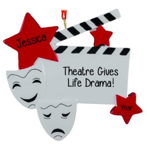 Image of Theatre Gives Life Drama Glittered Keepsake Ornament