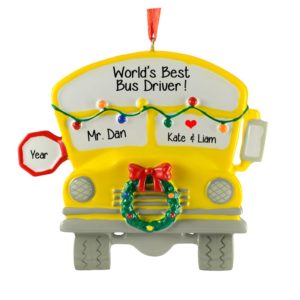 Image of World's Best School Bus Driver Personalized Ornament