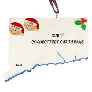 Image of Connecticut Couple Personalized Christmas Ornament