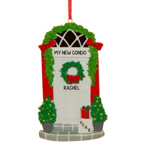 Image of New Condo WHITE Front Door Christmas Ornament