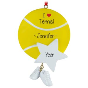 Image of Personalized Tennis Ball Star & Dangling Shoes Ornament