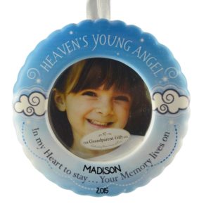 Image of Heaven's Young Angel Child's Memorial Photo Ornament