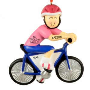 Image of GIRL No Training Wheels Learned To Ride Bike Ornament
