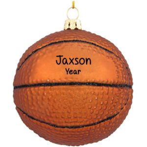 Image of GLASS Basketball Personalized Christmas Ornament