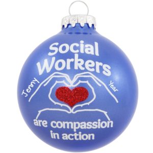 Image of Social Workers Compassion GLASS Christmas Ornament