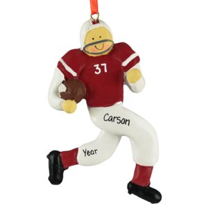 Image of Football Player Wearing  MAROON And WHITE Uniform Ornament