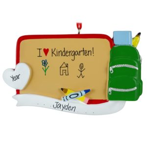 Image of I Love Kindergarten Chalkboard Backpack Ornament