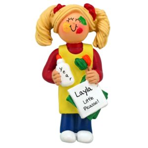 Image of Personalized Arts & Crafts Projects LIttle GIRL Ornament BLONDE