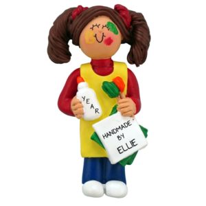 Image of Personalized Arts & Crafts Projects LIttle GIRL Ornament BRUNETTE