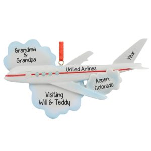 Image of Grandparents Visiting Grandkids Airplane Personalized Ornament