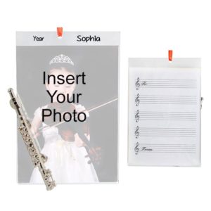 Image of Personalized Silver FLUTE Picture Frame Hanging Ornament