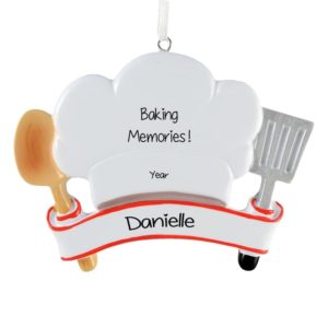 Image of Best Baker Chef's Hat Spoon & Spatula Personalized Ornament