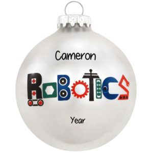 Image of Personalized Robotics Glass Ball Ornament