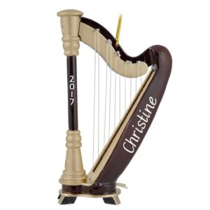 Image of Personalized HARP Musical Instrument Ornament