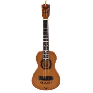 Image of UKULELE Brown Personalized Fully Dimensional Ornament