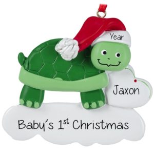 Image of Baby's 1ST Christmas Turtle Personalized Ornament