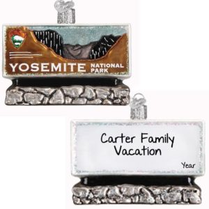 Image of Yosemite National Park Personalized Glittered Glass Dimensional Ornament