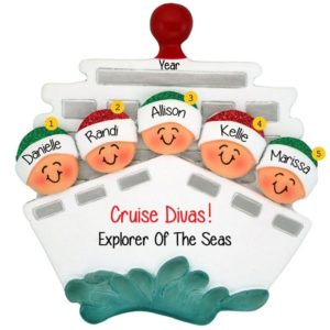 Image of Five Friends On Cruise Ship Ornament
