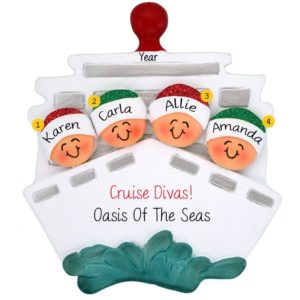 Image of Four Friends On Cruise Ship Ornament