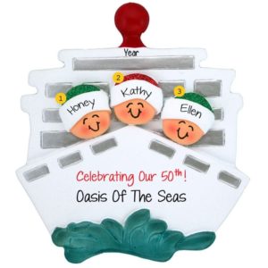 Image of Three Friends On Cruise Ship Ornament