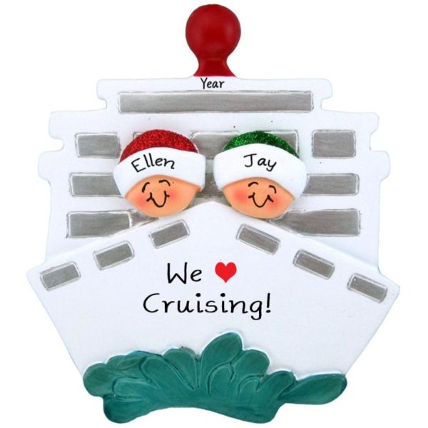 Image of Personalized Couple On Cruise Ship Ornament