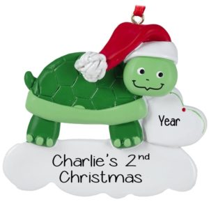 Image of Personalized Toddler's 2ND Christmas Turtle Ornament