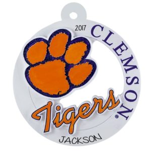 Image of Clemson Tigers Personalized Marble Ornament