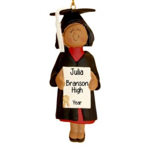 Image of Girl High School Graduation AFRICAN AMERICAN Personalized Ornament