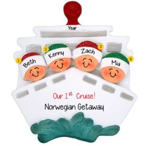 Image of Personalized Family Of 4 1ST Cruise Ornament