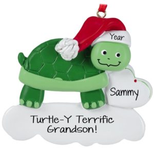 Image of Turtle-Y Terrific Grandson Personalized Christmas Ornament