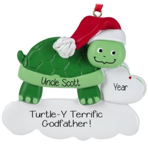 Image of Turtle-Y Terrific Godfather Personalized Christmas Ornament