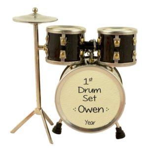 Image of First Drum Set BLACK Personalized Ornament