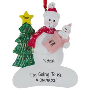 Image of I'm Going To Be A Grandpa Baby Girl Ornament
