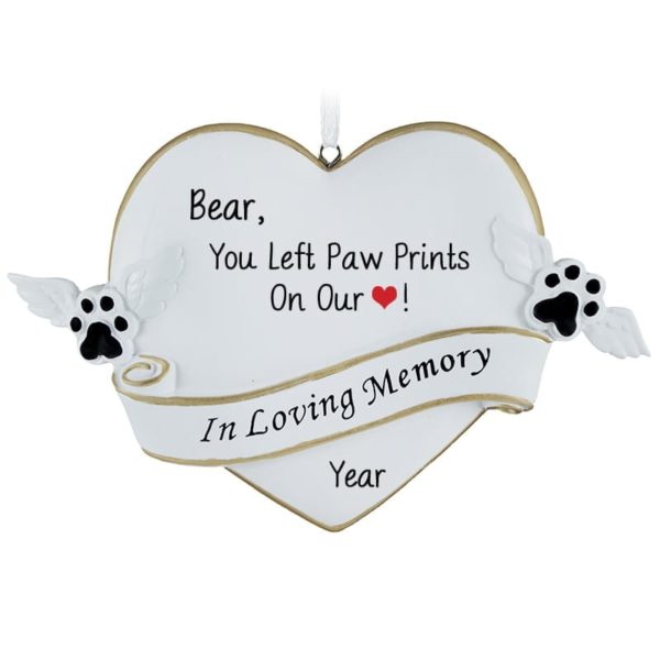 Personalized Paw Prints On Our Heart Pet Memorial Ornament ...