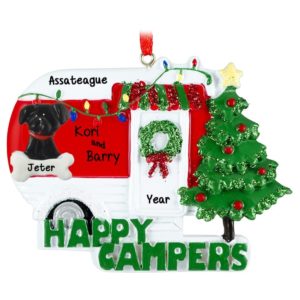 Image of Happy Campers Christmasy RV With Dog Ornament