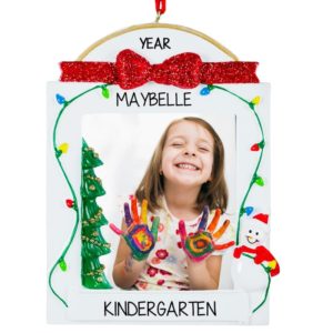 Image of Personalized Kindergarten Photo Frame Christmas Lights Ornament Table Top