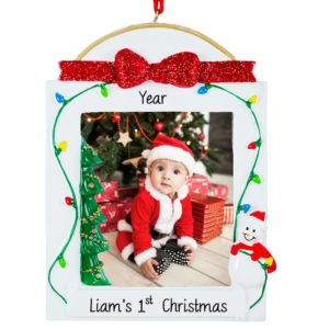 Image of Baby Boy's 1St Christmas Photo Frame Snowman Table top