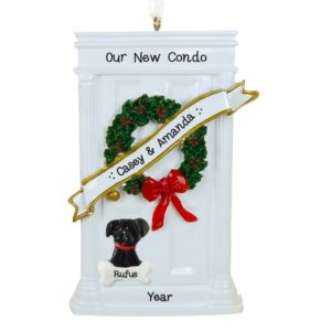 Image of Our New Condo White Christmasy Door + Dog Ornament