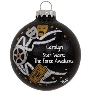 Image of Personalized Film Swirl Glass Ball Ornament