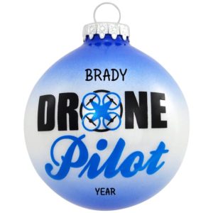 Image of Personalized Drone Pilot Glass Ball Ornament