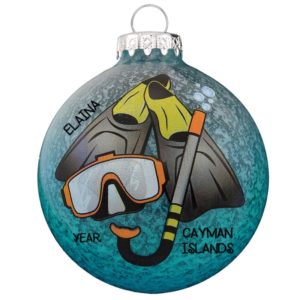 Image of Snorkeling Gear Colorful Glass Ball Personalized Ornament