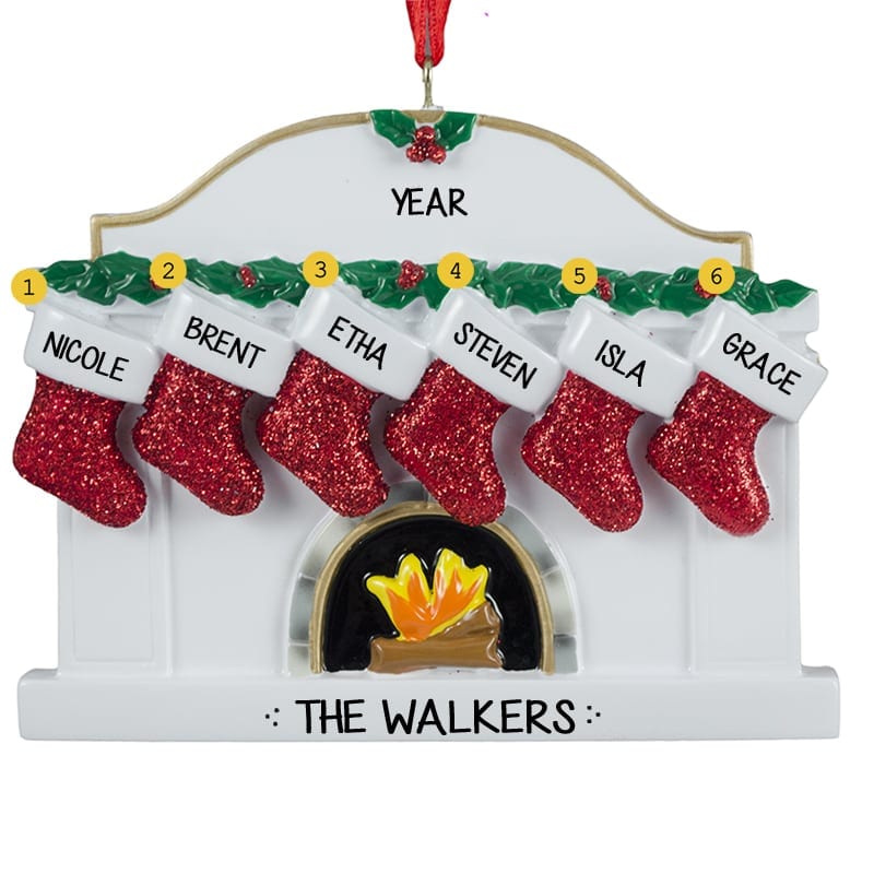 Personalized Fireplace Stockings Family Ornaments of 2 3 4 5 6 Christmas Gifts 