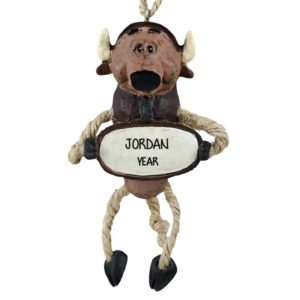 Image of Personalized Buffalo With Sign Dangling Feet Ornament