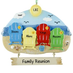 Image of Personalized Family Reunion 4 Beach Chairs Ornament